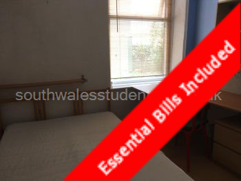 Bedroom 2- double bed, large desk, book shelves, wardrobe
